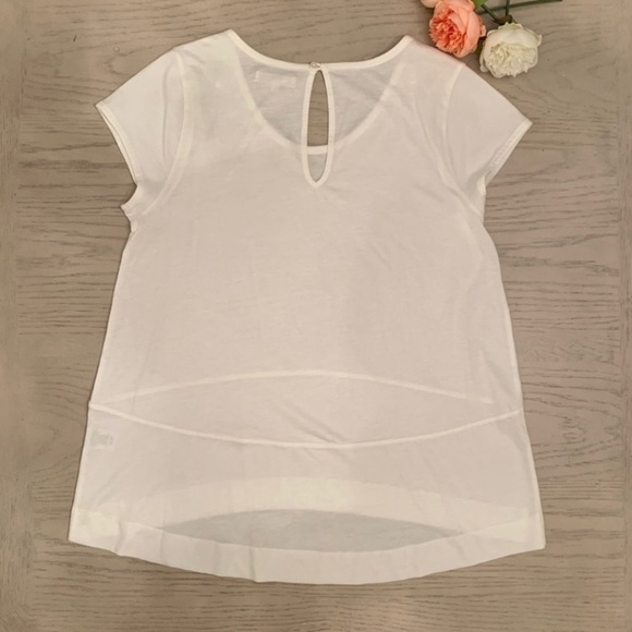 Madewell white high-low T-shirt w/ keyhole back size XS casual lightweight - Picture 2 of 7
